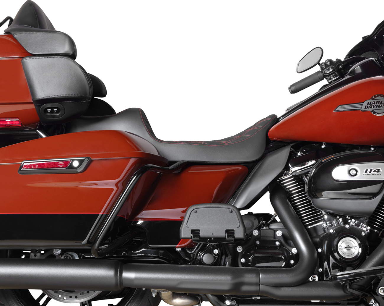 Predator III Seat - Extended Reach - Double Diamnd - Red Stitching - FLH/FLT '08-'24
