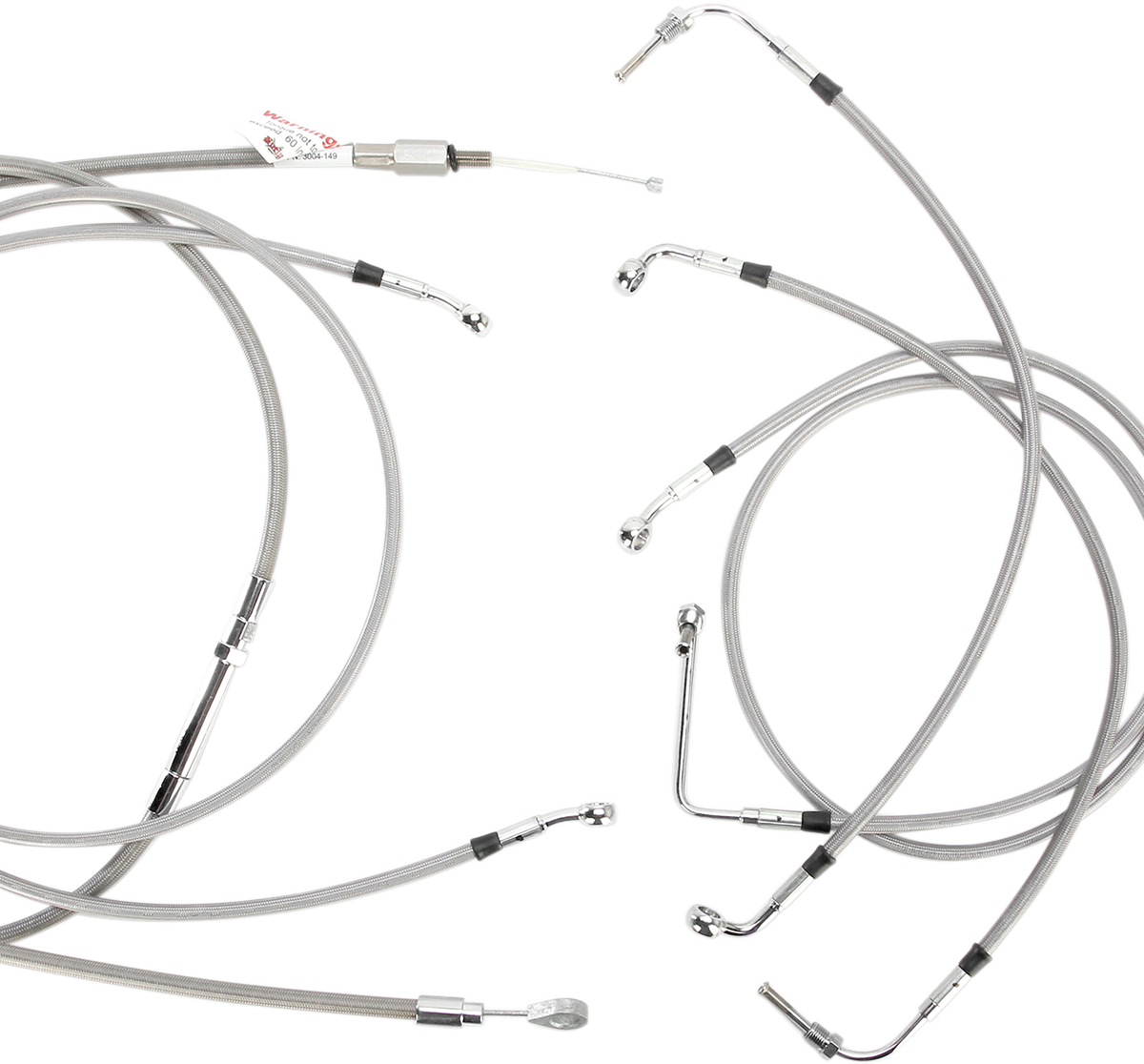 Complete Stainless Braided Handlebar Cable/Brake Line Kit - 15" Ape Hangers - '08-'13 FLH
