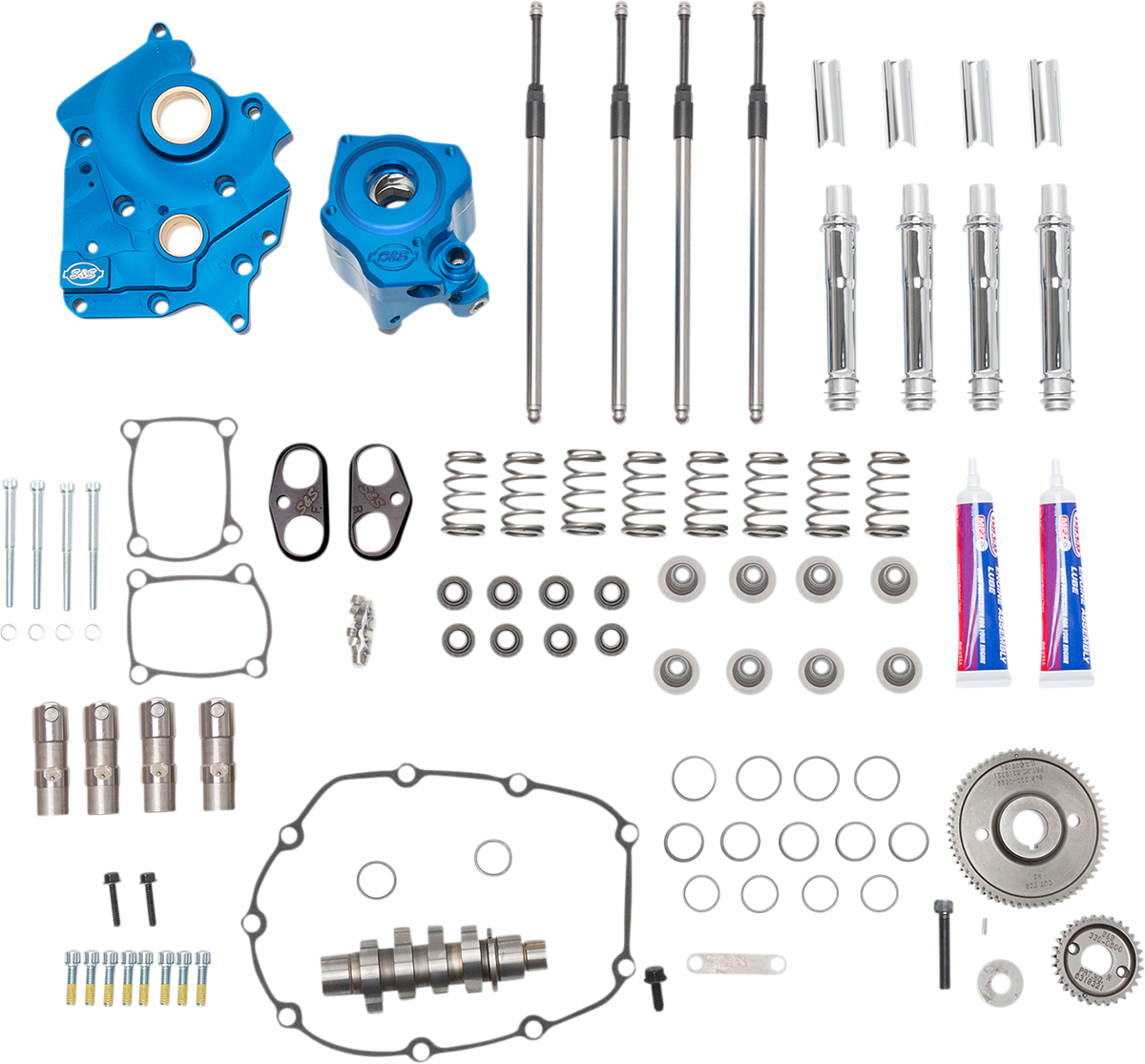 Cam Chest Kit - Water Cooled - Gear Drive - 540 Cam - Chrome Pushrod Tubes - M8