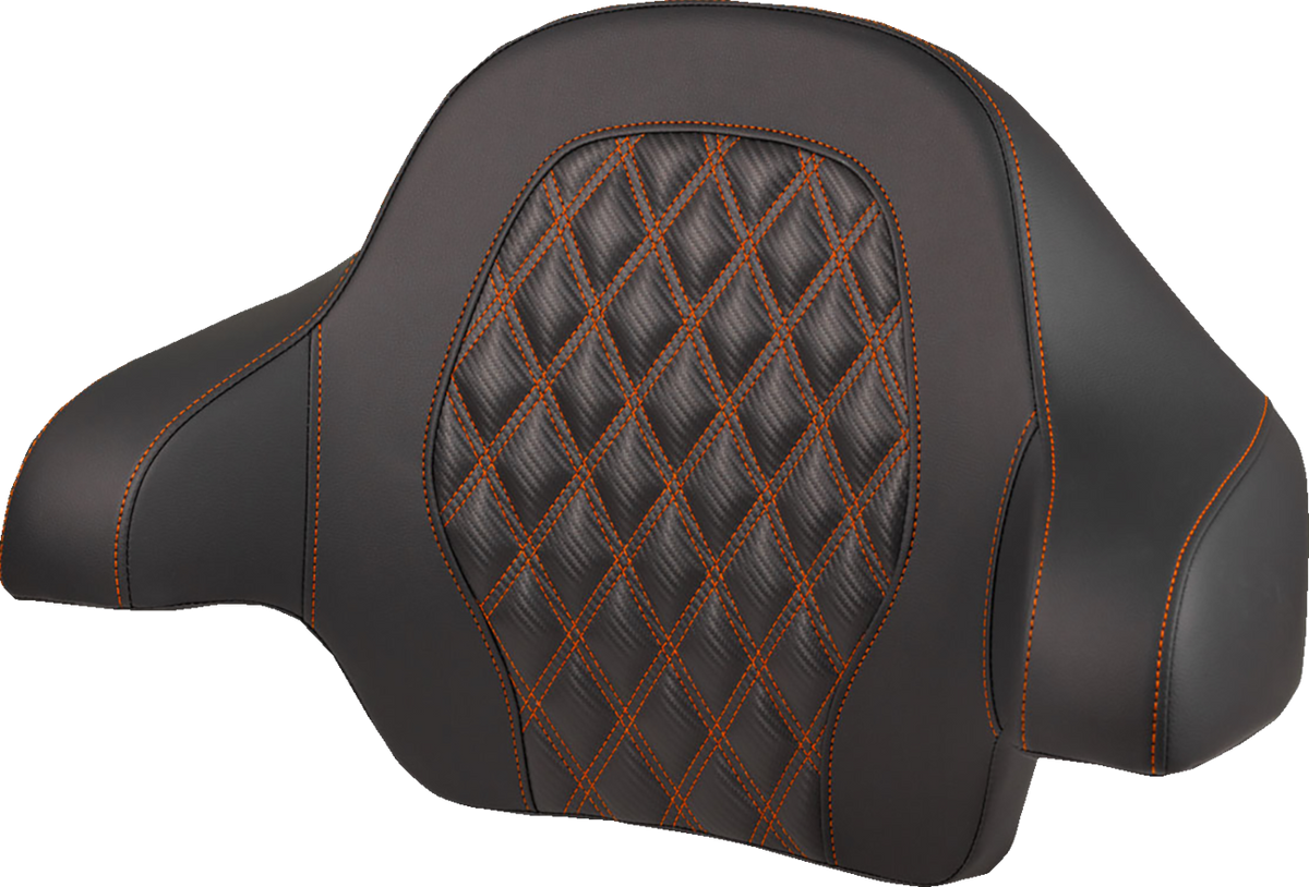 Tour-Pak® Backrest Pad - Lattice Stitch - Orange Stitch - FL '14-'25