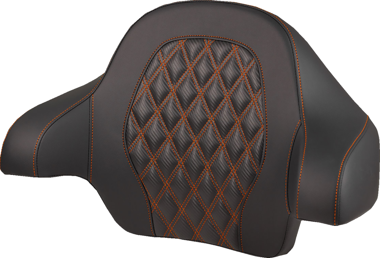 Tour-Pak® Backrest Pad - Lattice Stitch - Orange Stitch - FL '14-'25
