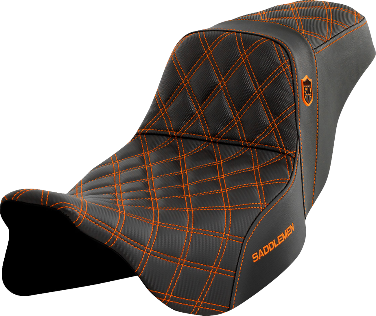 Pro Series SDC Performance Seat - W/O Backrest - Orange Stitch - FLH/FLT '08-'23