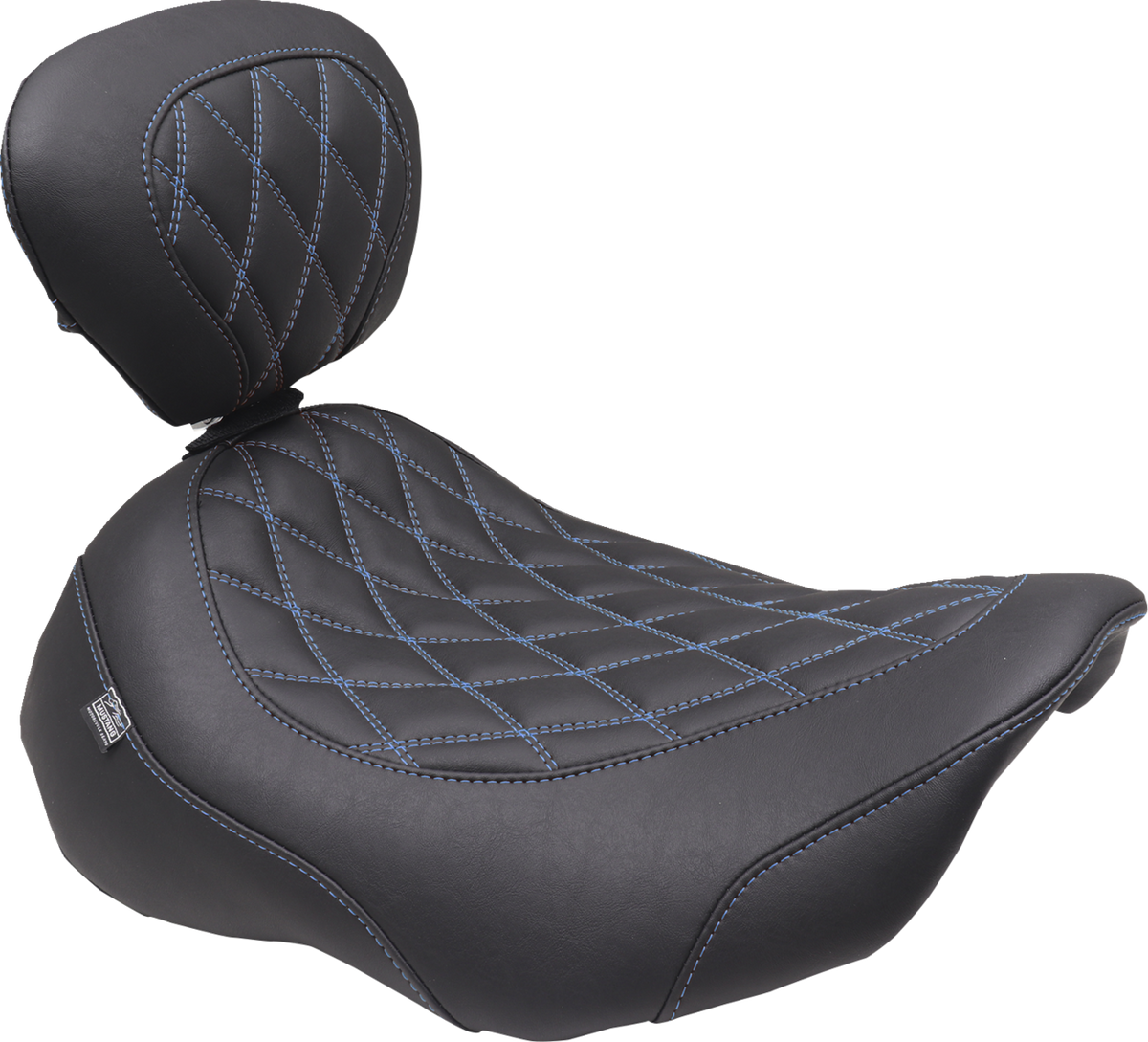 Wide Tripper™ Seat - Solo - Sky Blue Stitching - FLT/FLH '23-'25