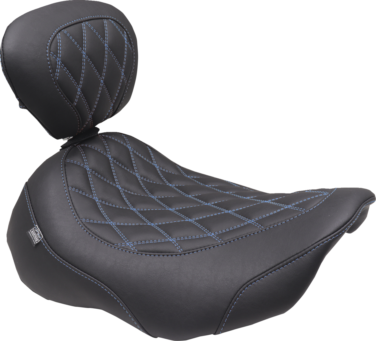 Wide Tripper™ Seat - Solo - Sky Blue Stitching - FLT/FLH '23-'25