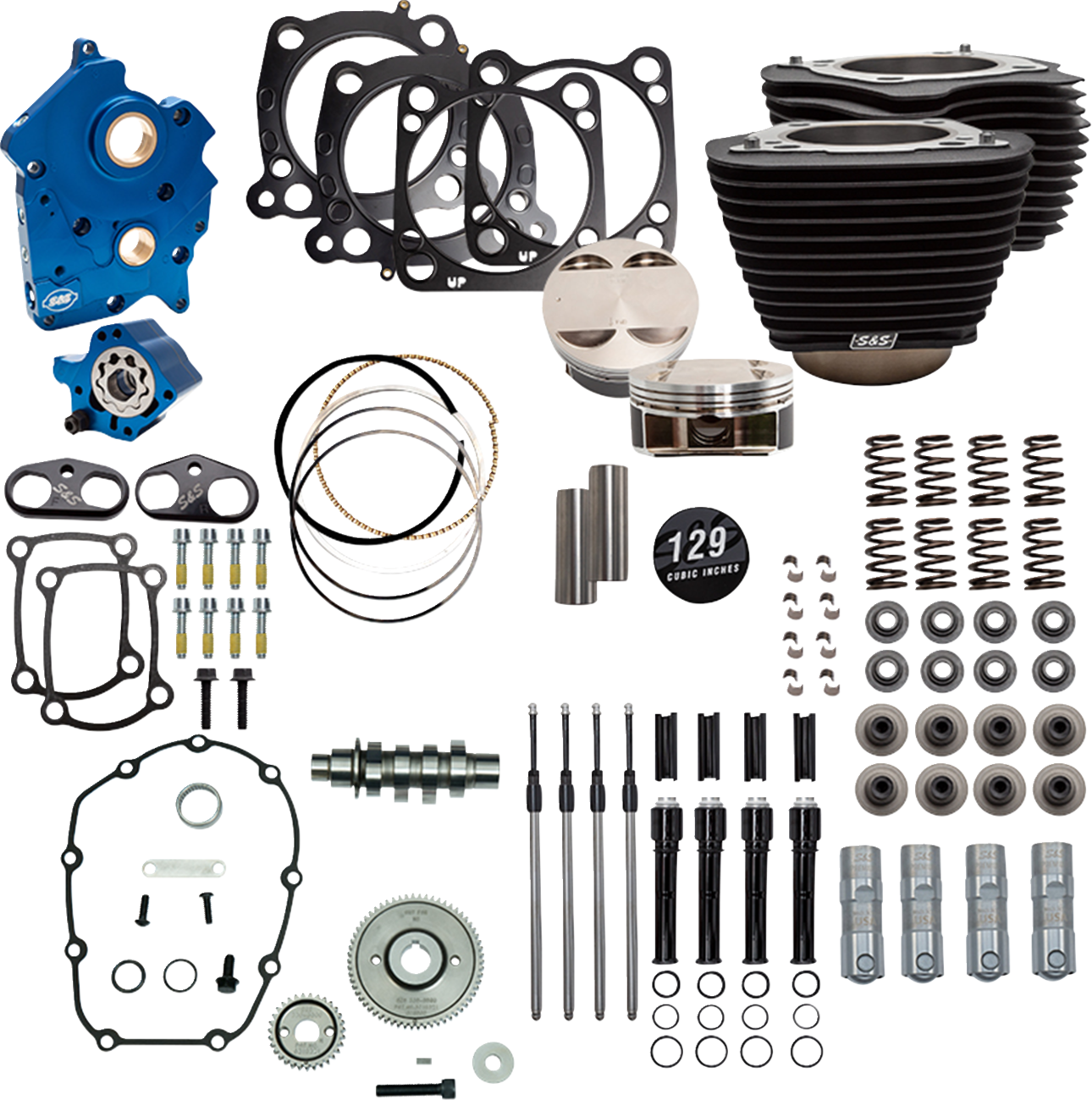 129" Power Pack - 550 Gear Drive - Oil Cooled - Wrinkle Black W/O Highlight Fins - 107" M8