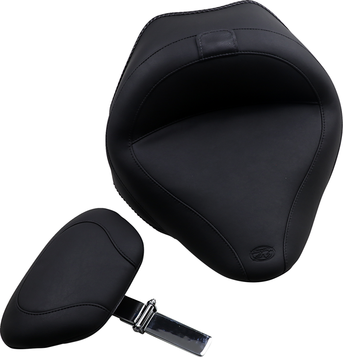 Wide Solo Seat - With Backrest - Vintage - Black - Smooth - FL/FX '11-'17