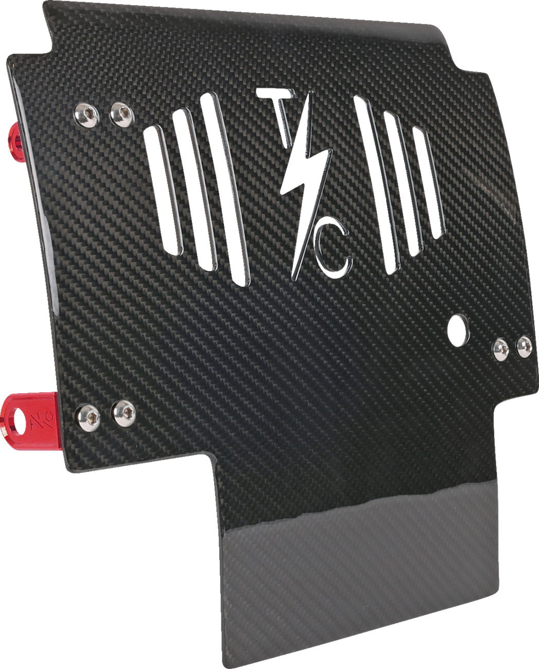 Skid Plate - Carbon Fiber/Gloss - With Red Brackets - FLHX/FLTRX
