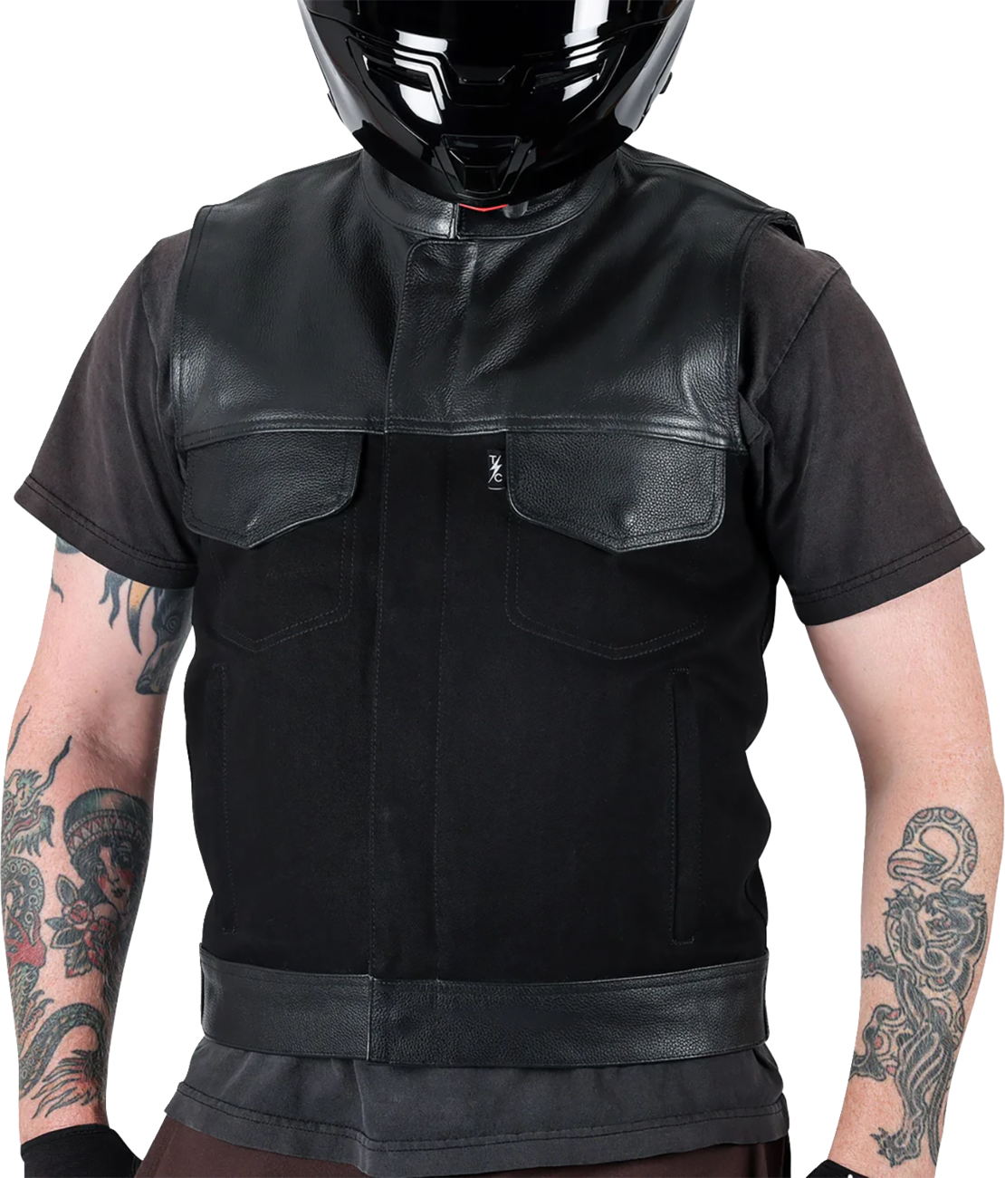 Kanan Leather/Denim Riding Vest