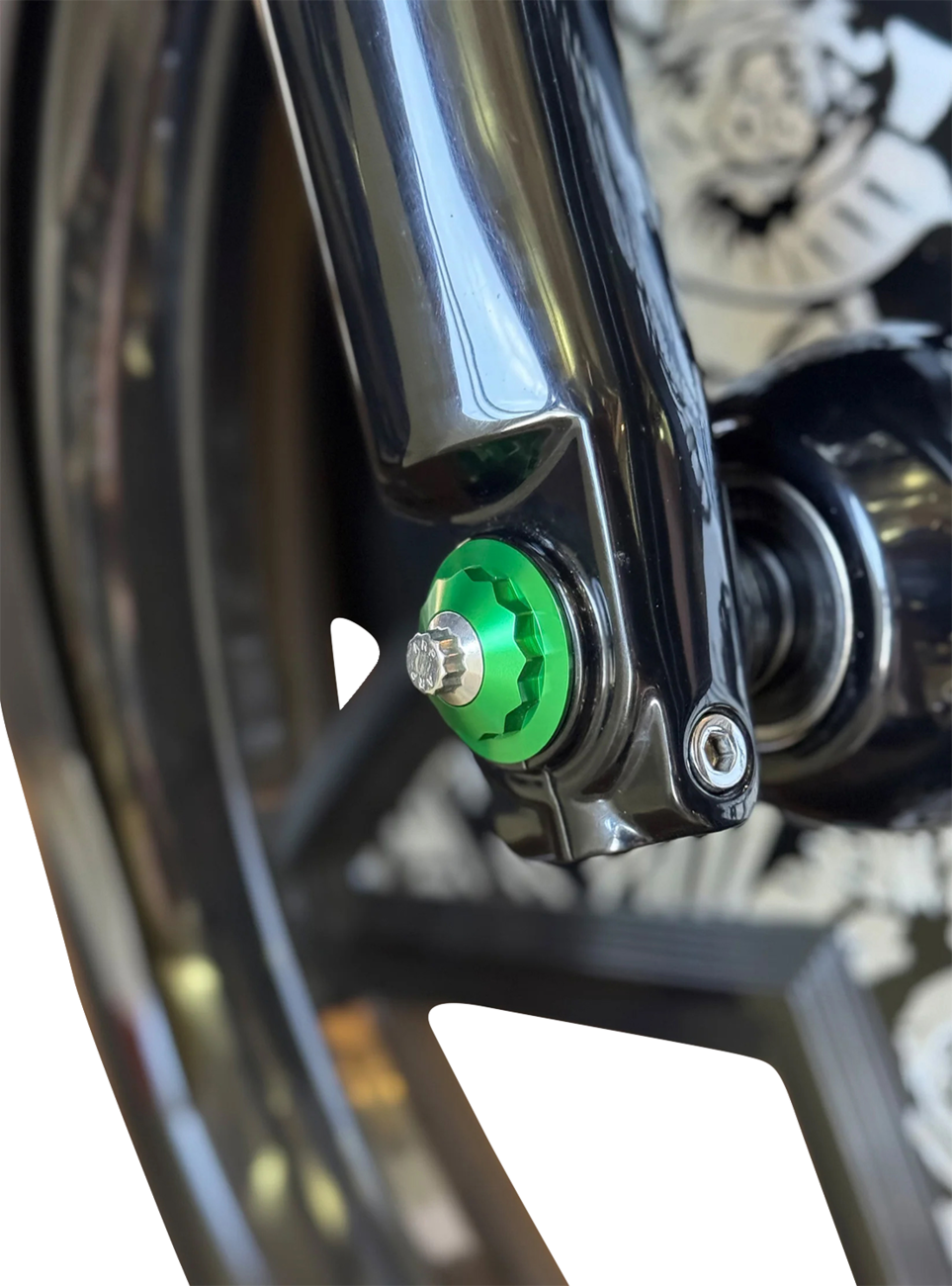 Y-Axle With 12 Point Style Axle Cover Kit - Custom - Front - Green - 25 MM