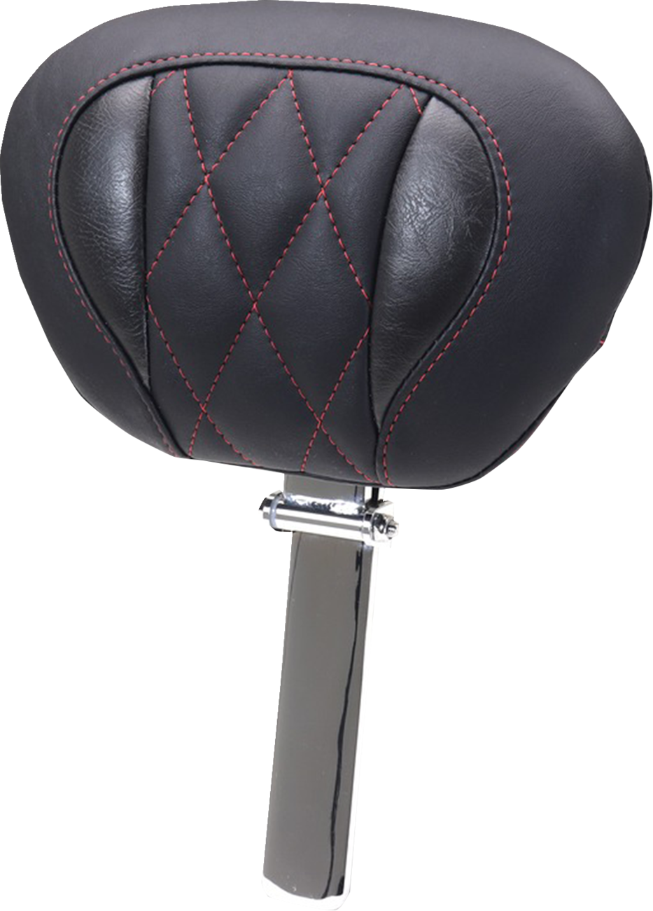 Deluxe Driver Backrest - Diamond - Dark Cherry Stitching - FLT/FLH '23-'25