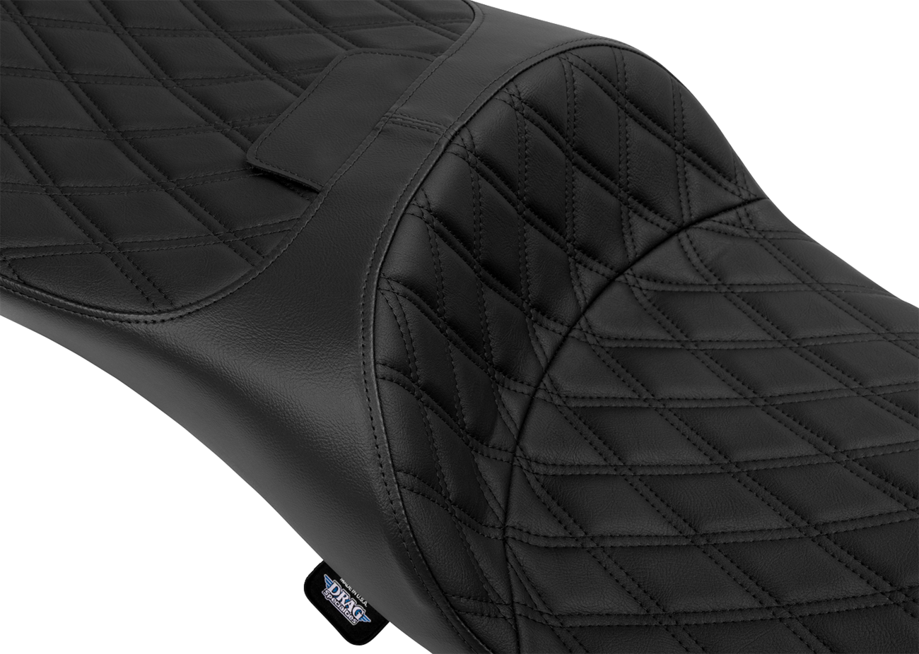 Extended Reach Freedom Seat - Vinyl - Double Diamond - Black Stitch - FLT/FLH '09-'25