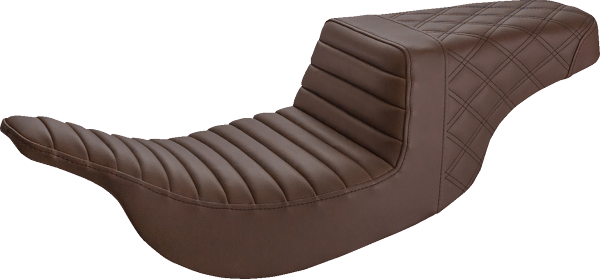 Step-Up Seat - Front Tuck-N-Roll/Rear Lattice Stitch - Brown