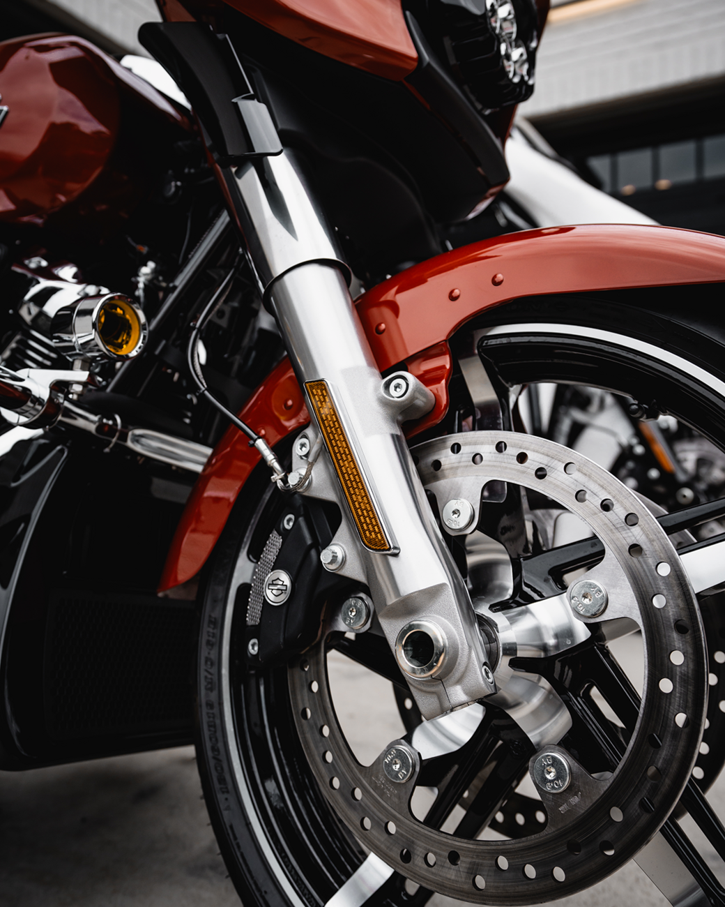 LED Fork Light - Amber - Chrome