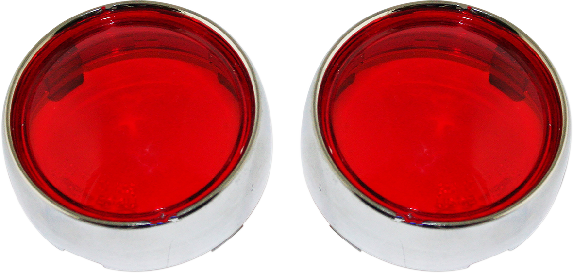 Bullet Signal Lenses - Chrome/Red