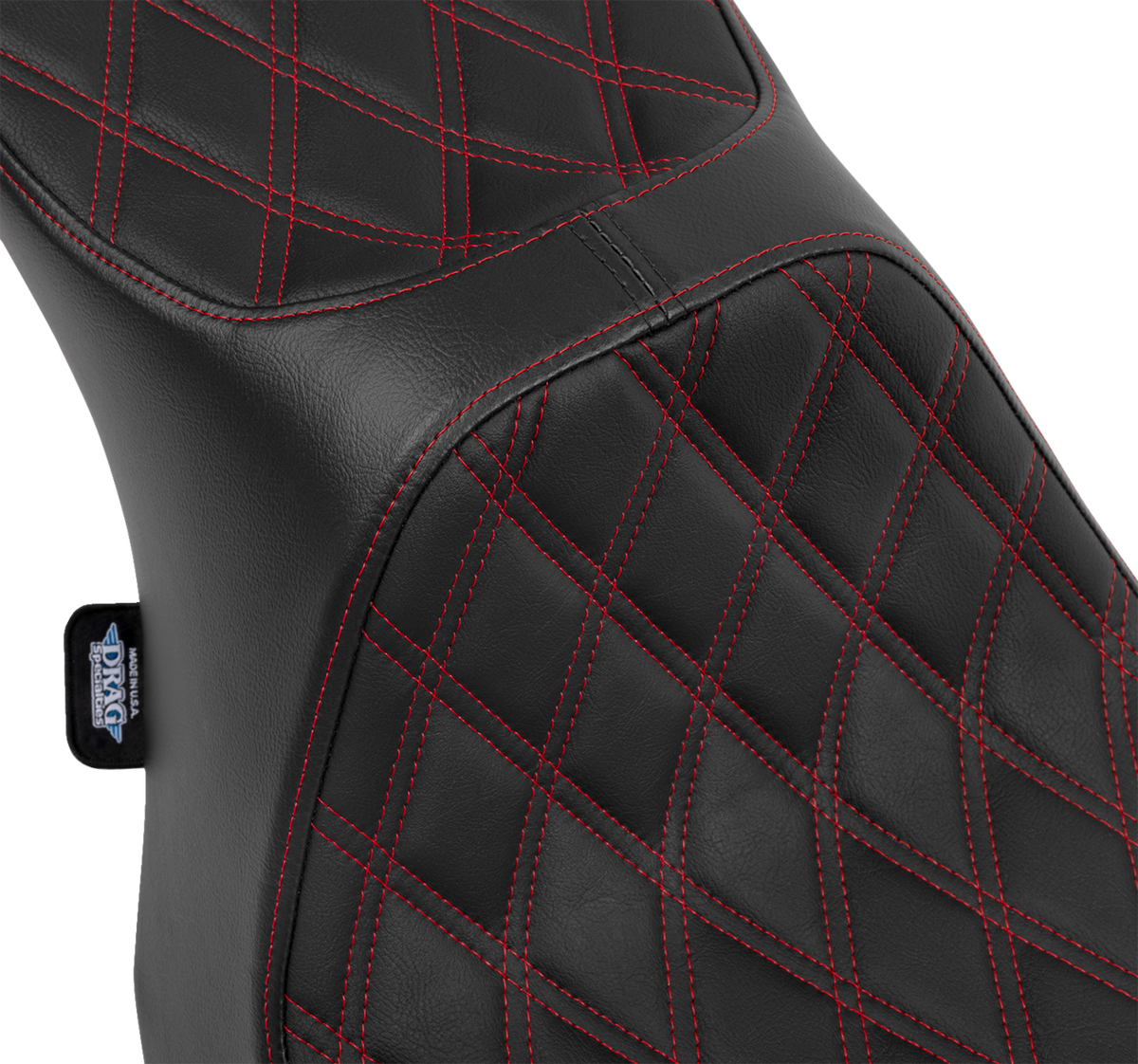 Predator III 2-Up Seat - Vinyl - Double Diamond - Red Stitching - FLT/FLH '23-'24