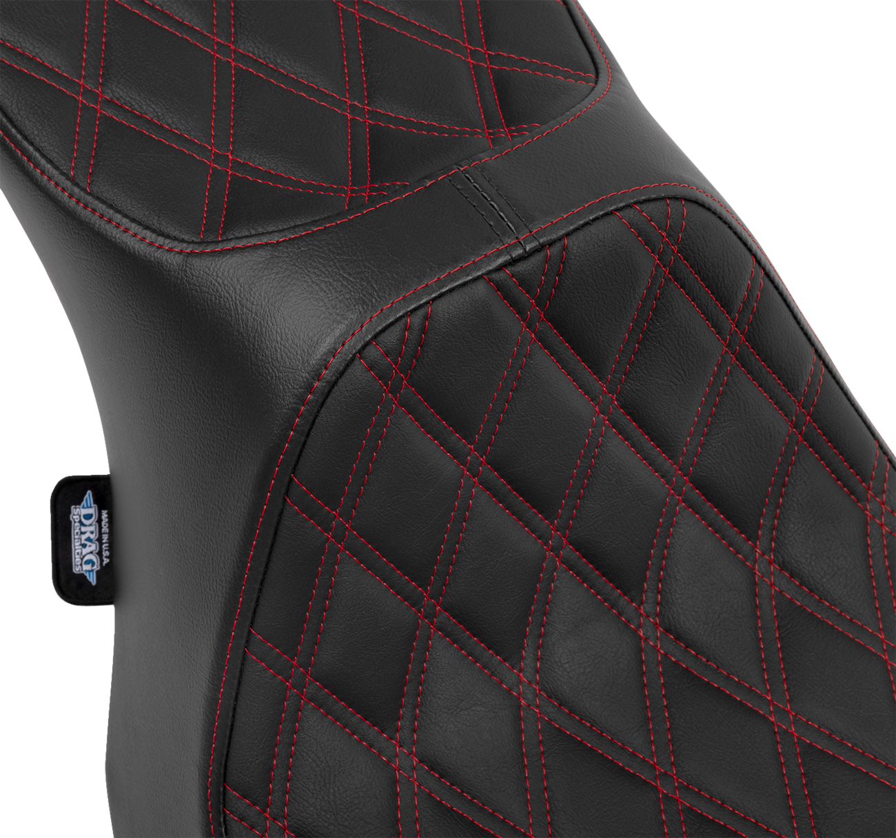 Predator III 2-Up Seat - Vinyl - Double Diamond - Red Stitching - FLT/FLH '23-'24