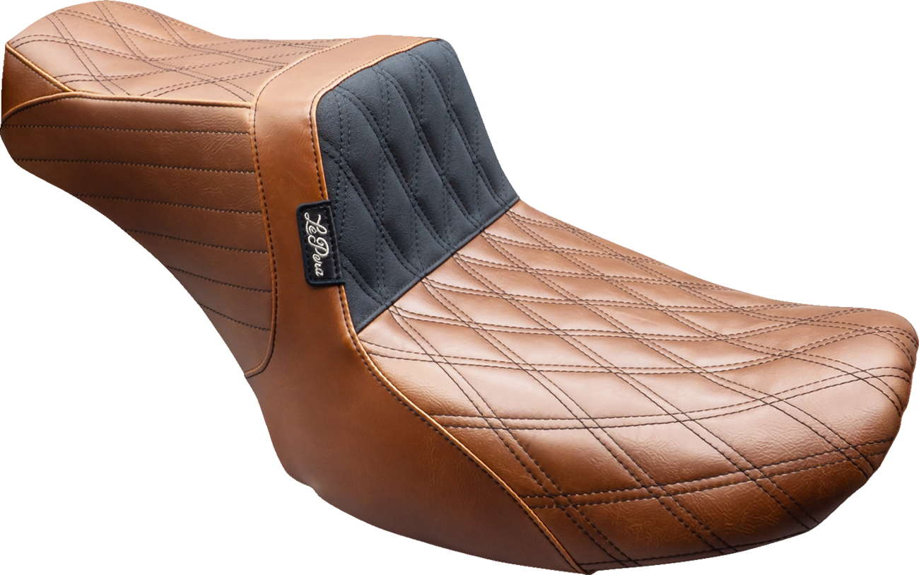 Tailwhip Seat - Brown - Double Diamond - Black Stitch - FLT/FLH '24-'25
