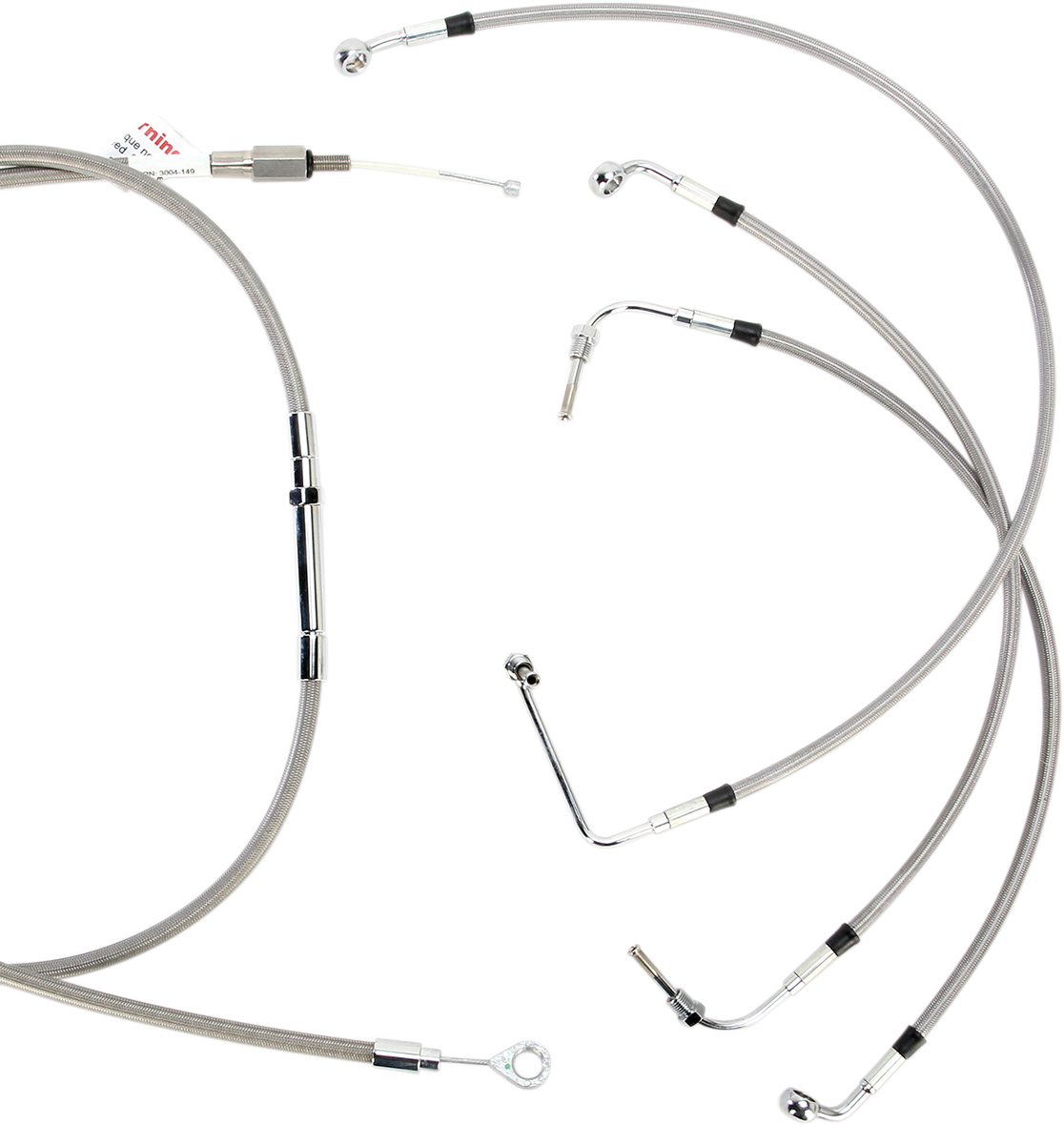 Complete Stainless Braided Handlebar Cable/Brake Line Kit - 13" Ape Hangers- '08-'13 FLH