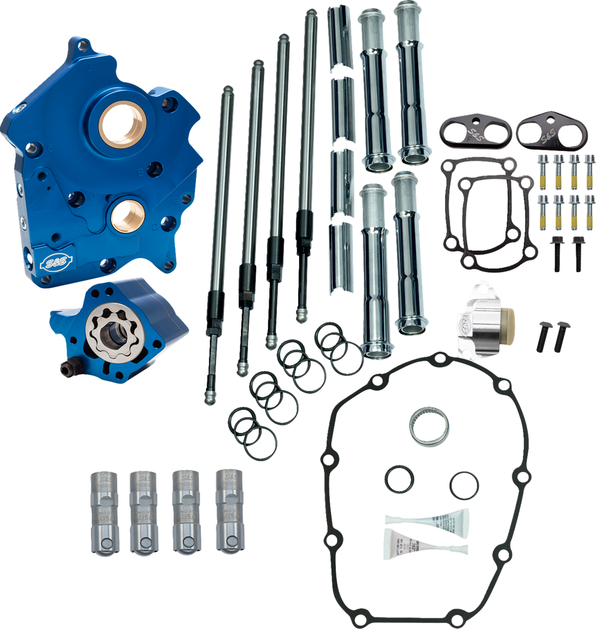 Cam Chest - Oil Cooled - Chain Drive - Chrome Pushrod Tubes - M8