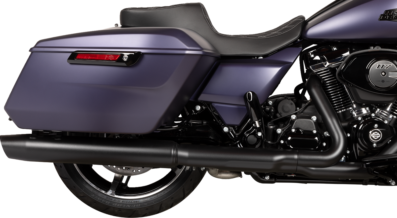 Predator 2-Up Seat - Vinyl - Double Diamond Silver Stitch - W/O Backrest - FLTR/FLHX '23-'24