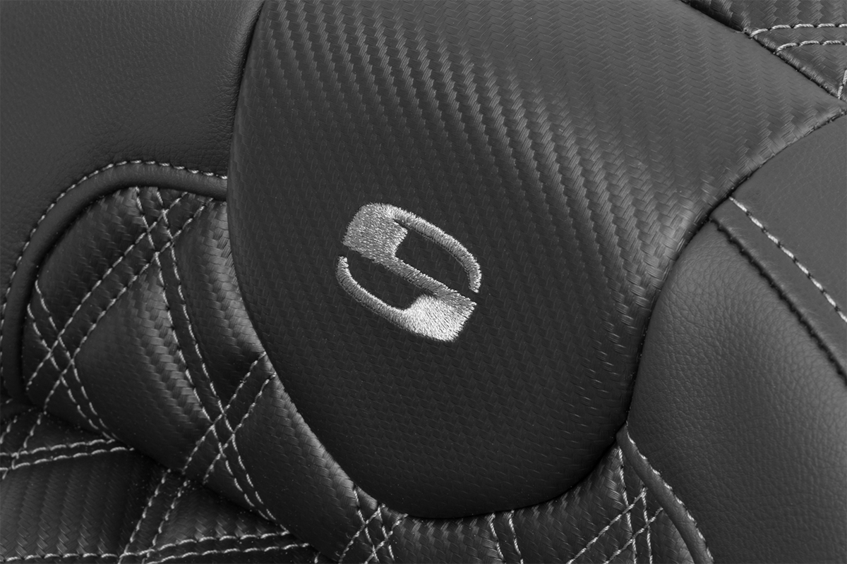 Roadsofa™ Extended Reach Seat - Without Backrest - Lattice Stitch - Gray Stitch - FLTR/FLHX '23-'24