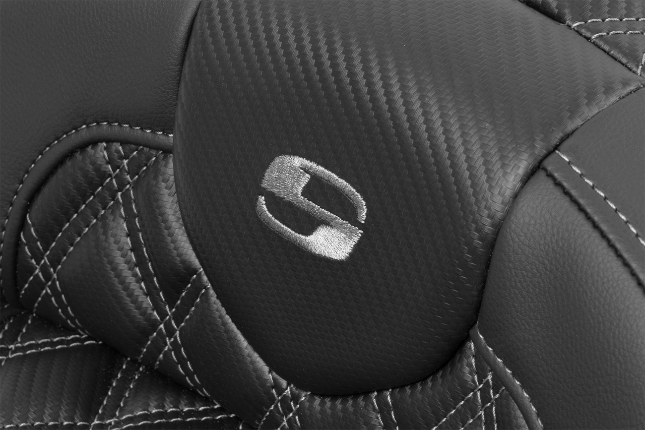 Roadsofa™ Extended Reach Seat - Without Backrest - Lattice Stitch - Gray Stitch - FLTR/FLHX '23-'24
