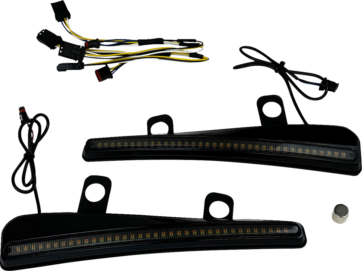 Windshield Trim - LED - Turn Signal - Black - Smoke Lens