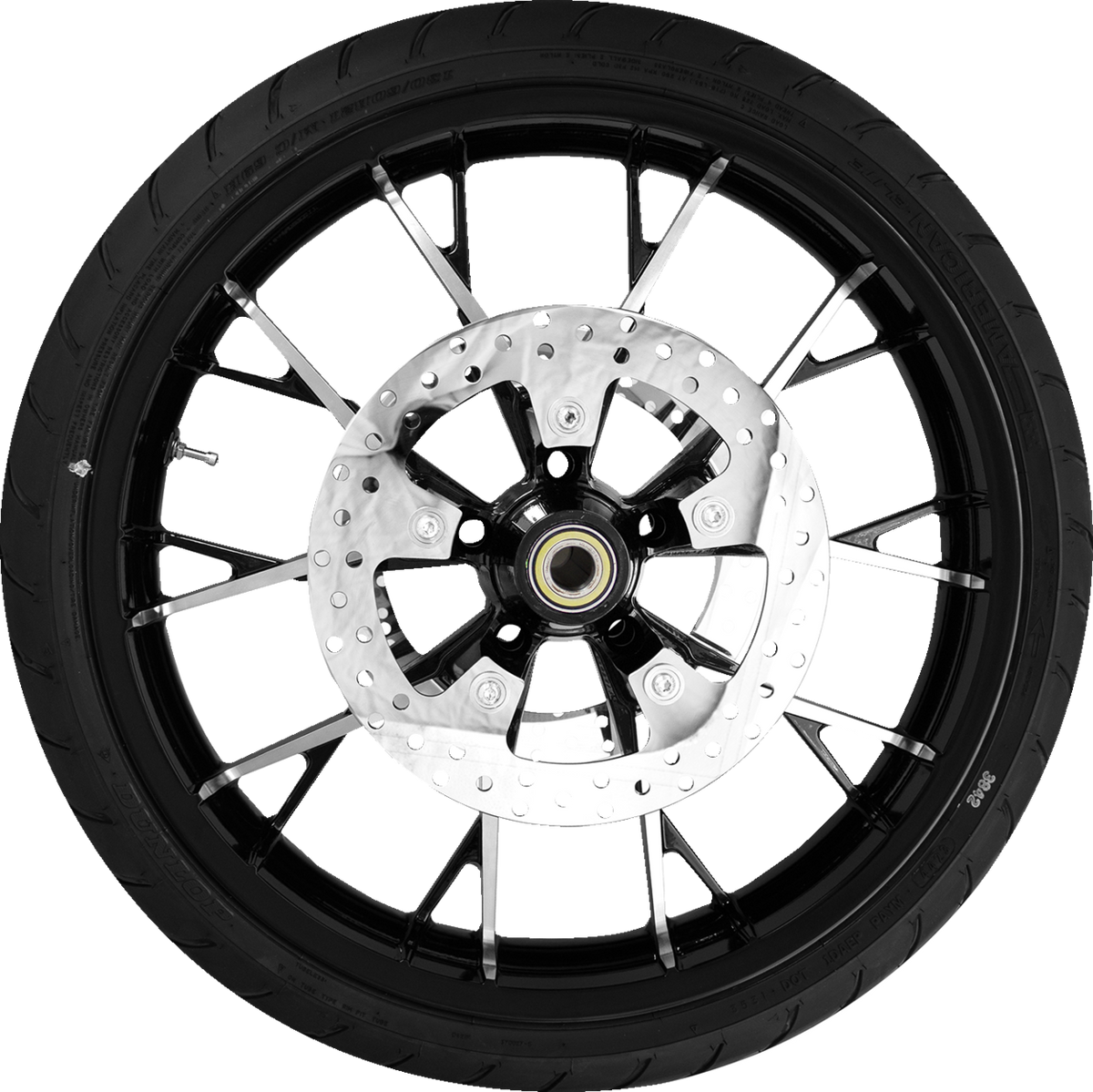 Marlin Front Wheel - Black Cut (21") | Rotors (11.8") | Dunlop AE2 Tire (130/60b21)