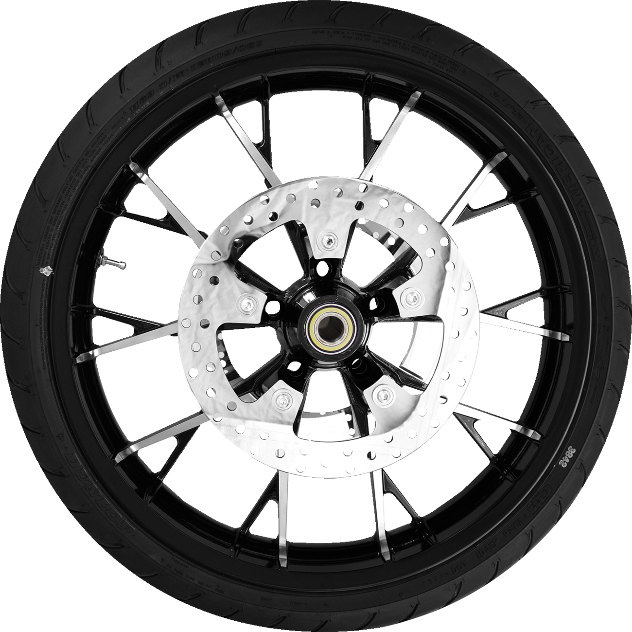 Marlin Front Wheel - Black Cut (21") | Rotors (11.8") | Dunlop AE2 Tire (130/60b21)