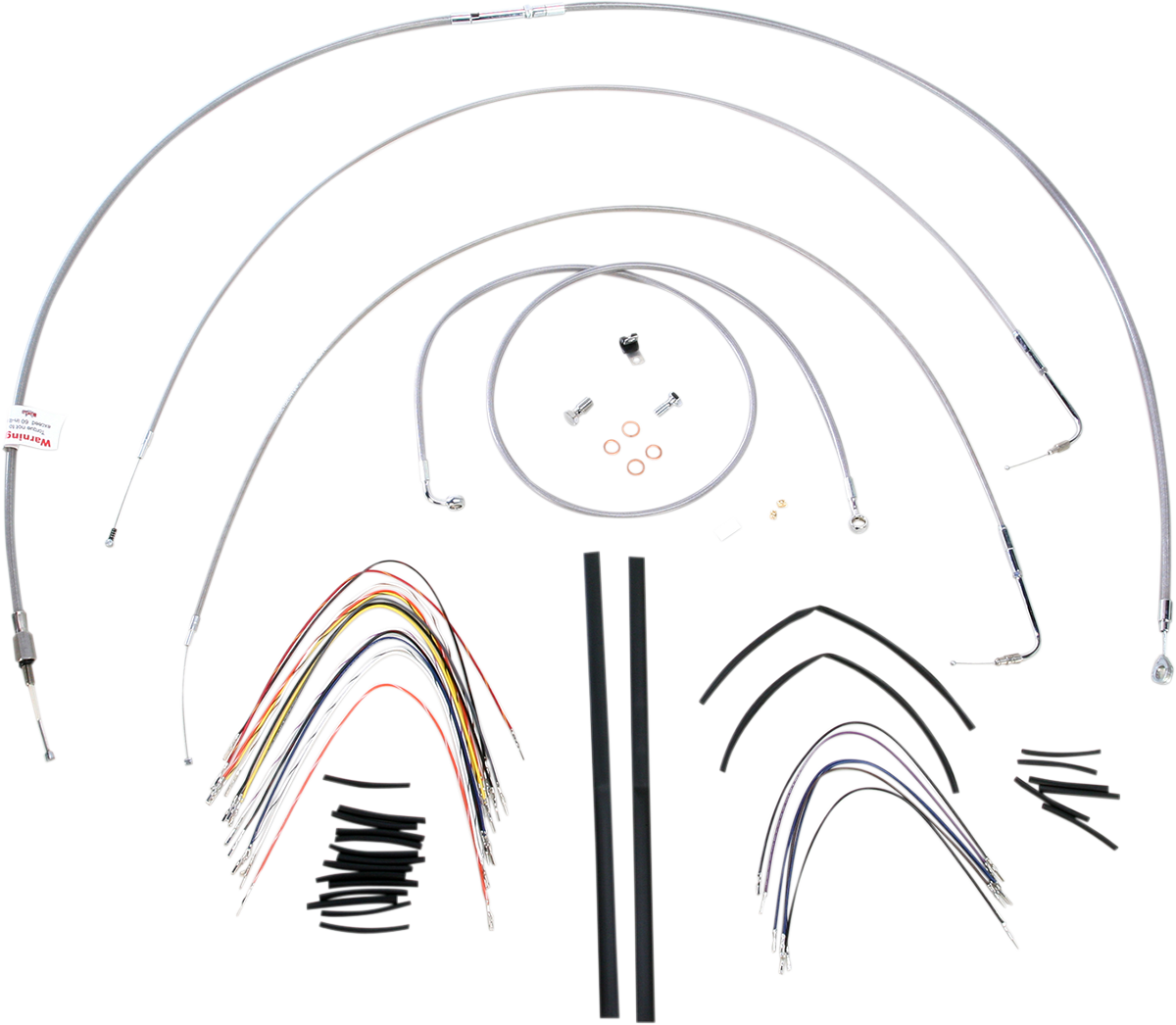 Complete Stainless Braided Handlebar Cable/Brake Line Kit - 18" Ape Hangers - '07-'10 FXST