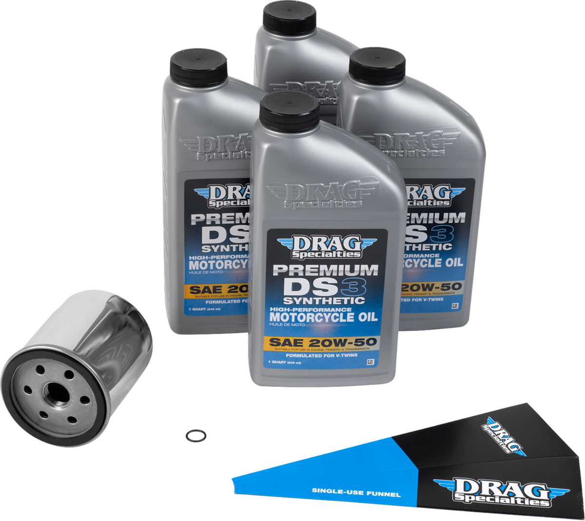 Full Synthetic Oil Change Kit - 20W50 - EVO-XL - Chrome Filter