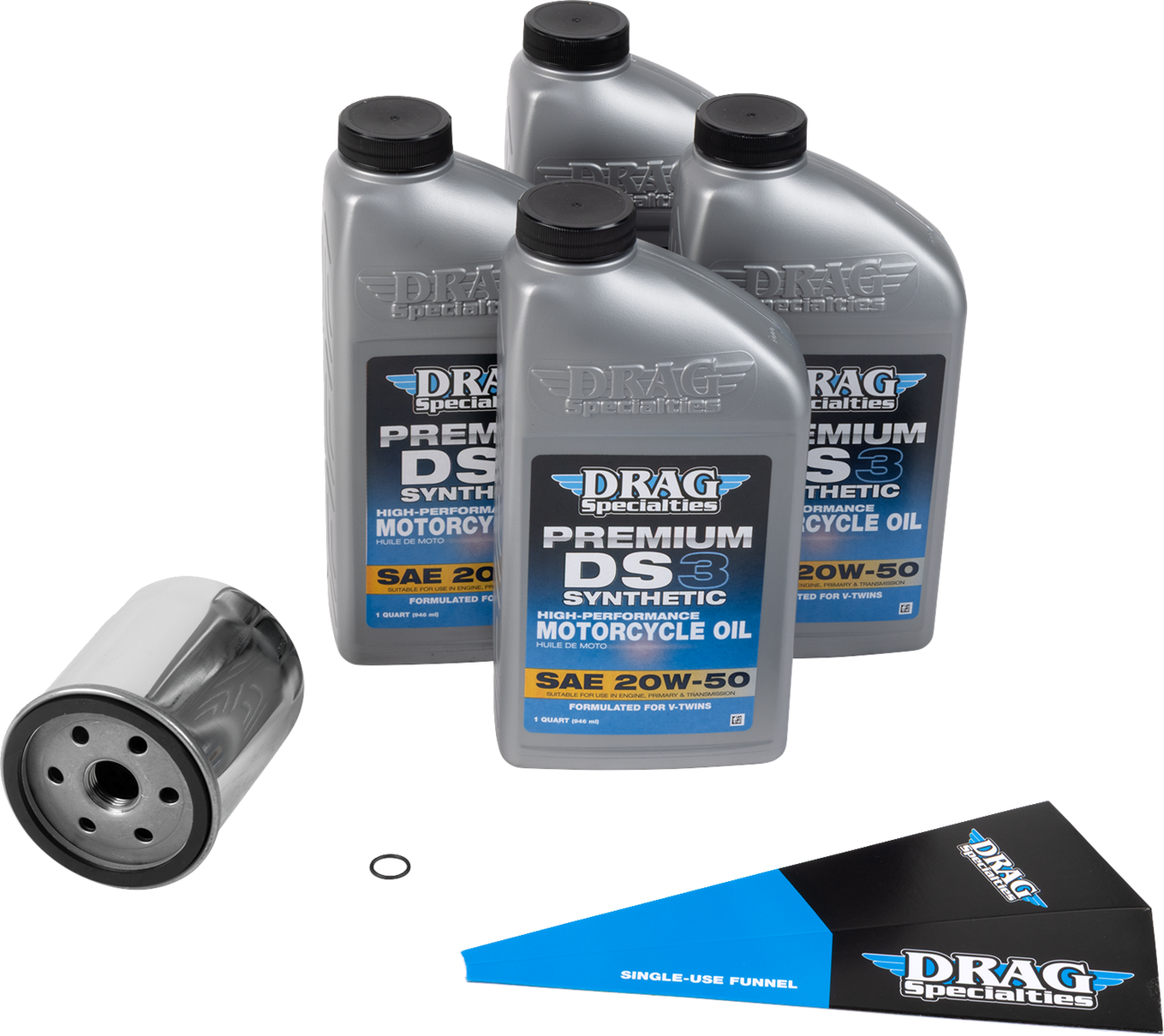 Full Synthetic Oil Change Kit - 20W50 - EVO-XL - Chrome Filter