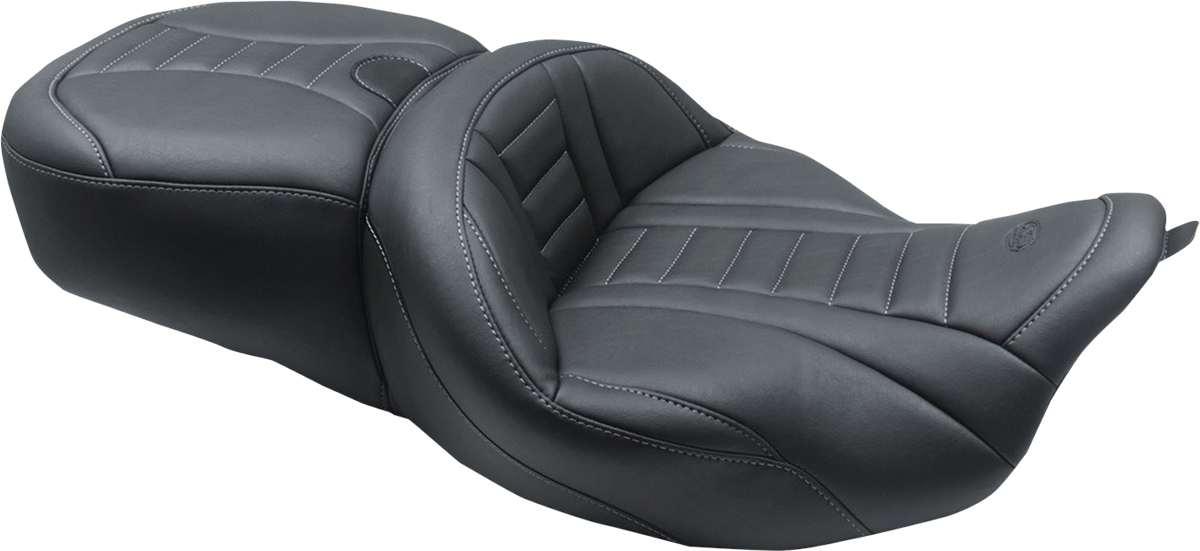 One-Piece Deluxe Touring Seat - Black W/ Gun Metal Stitching - FL '08-'25