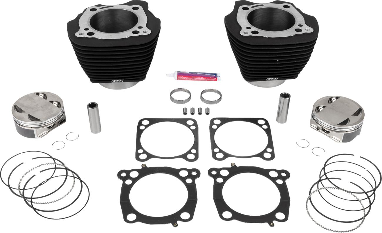136" Cylinder Kit - 4.625" Stroke - Wrinkle Black W/O Highlighted Fins - M8