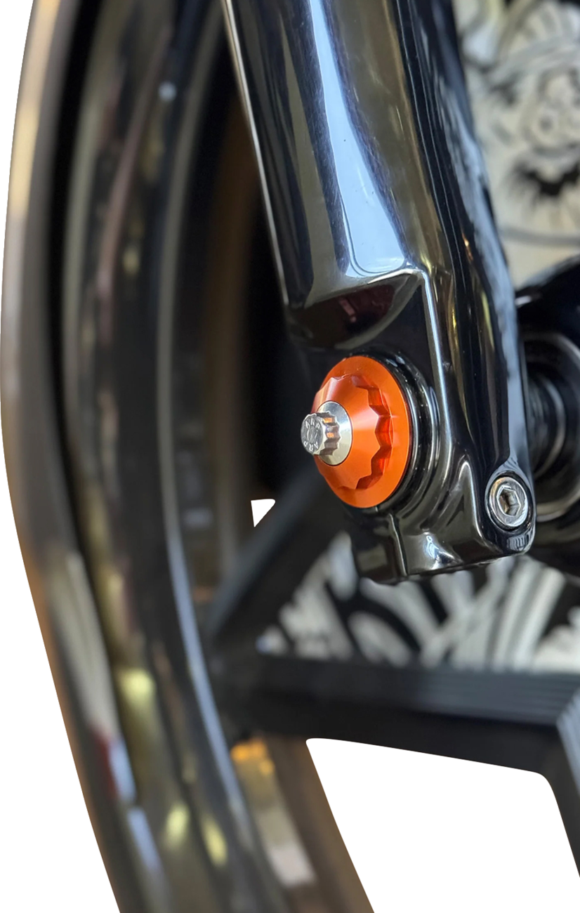 Y-Axle With 12 Point Style Axle Cover Kit - Custom - Front - Orange - 1"
