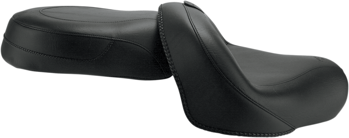 Seat - Vintage - Wide - Touring - With Driver Backrest - Two-Piece - Smooth - Black - VStar 950
