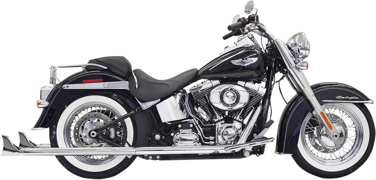 True Duals Exhaust System With Fishtail Mufflers — With Baffles