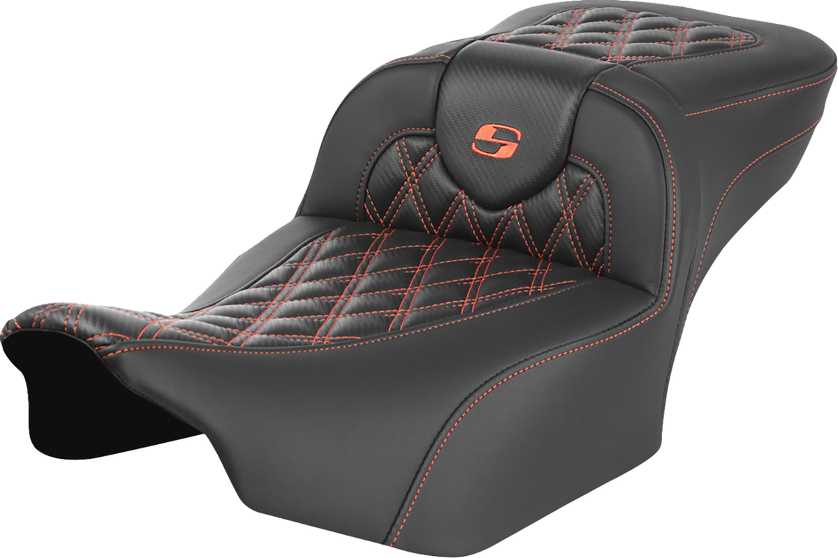 Roadsofa™ Extended Reach Seat - Without Backrest - Lattice Stitch - Orange Stitch - FL/FX '23-'24