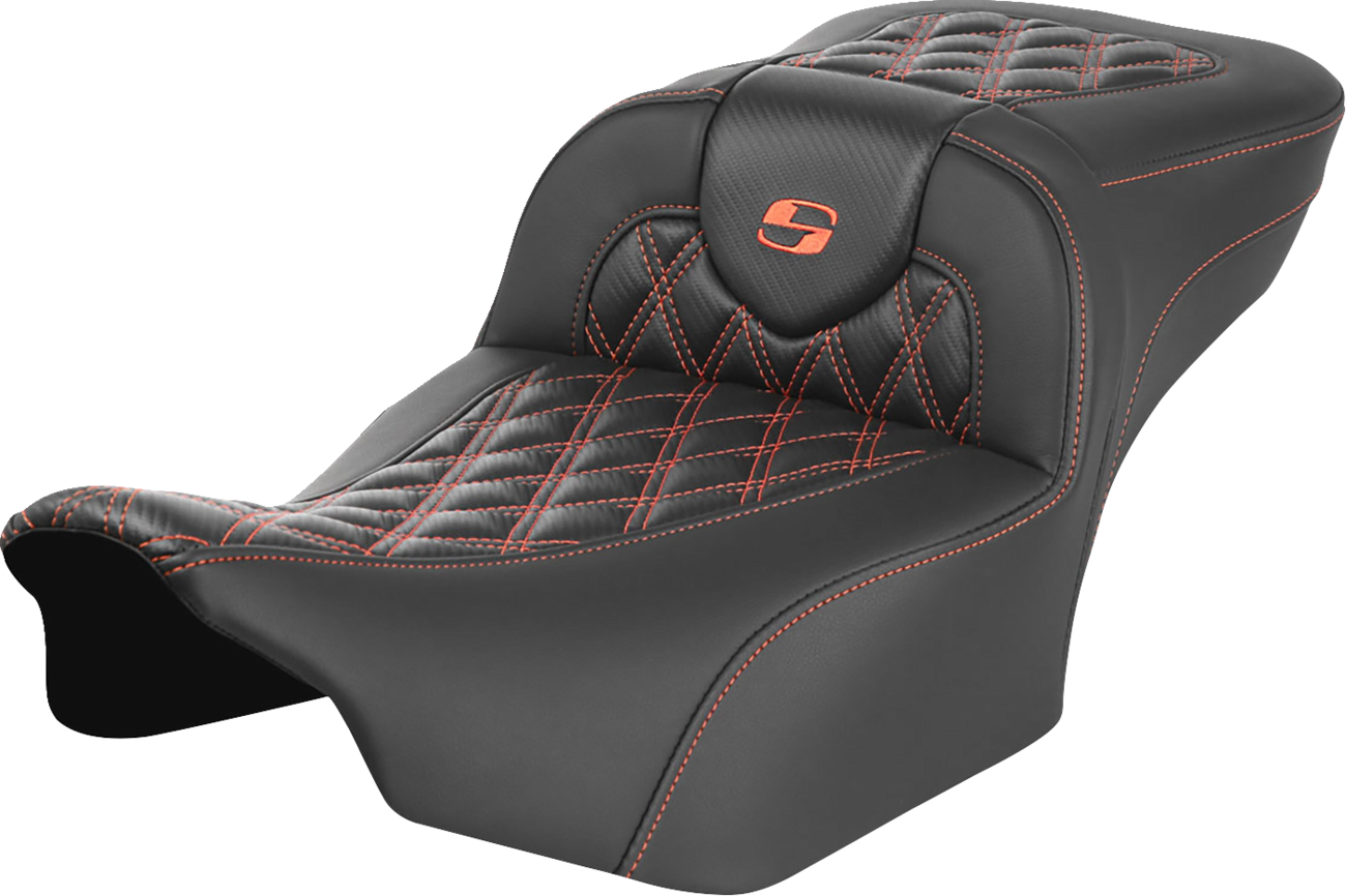 Roadsofa™ Extended Reach Seat - Without Backrest - Lattice Stitch - Orange Stitch - FL/FX '23-'24