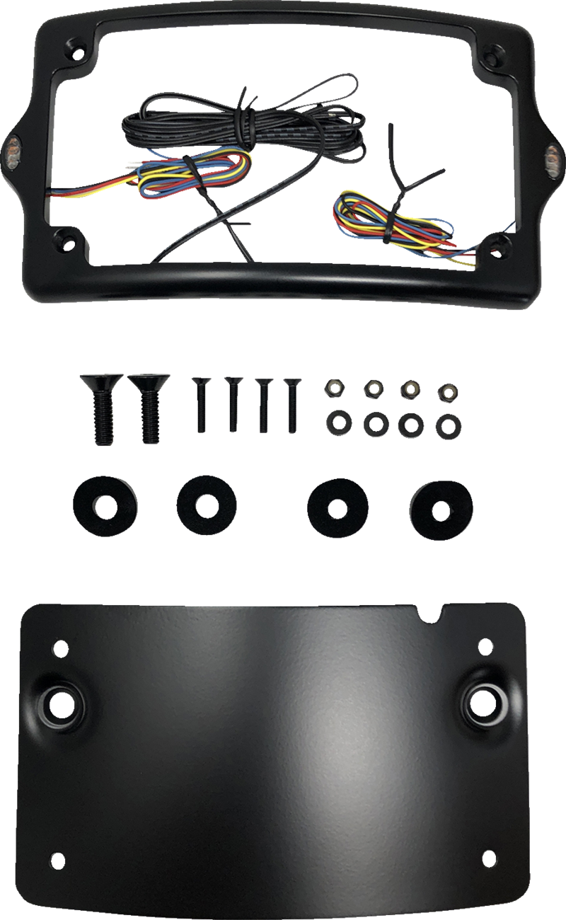 License Plate Kit - Amber/Red/White - Black