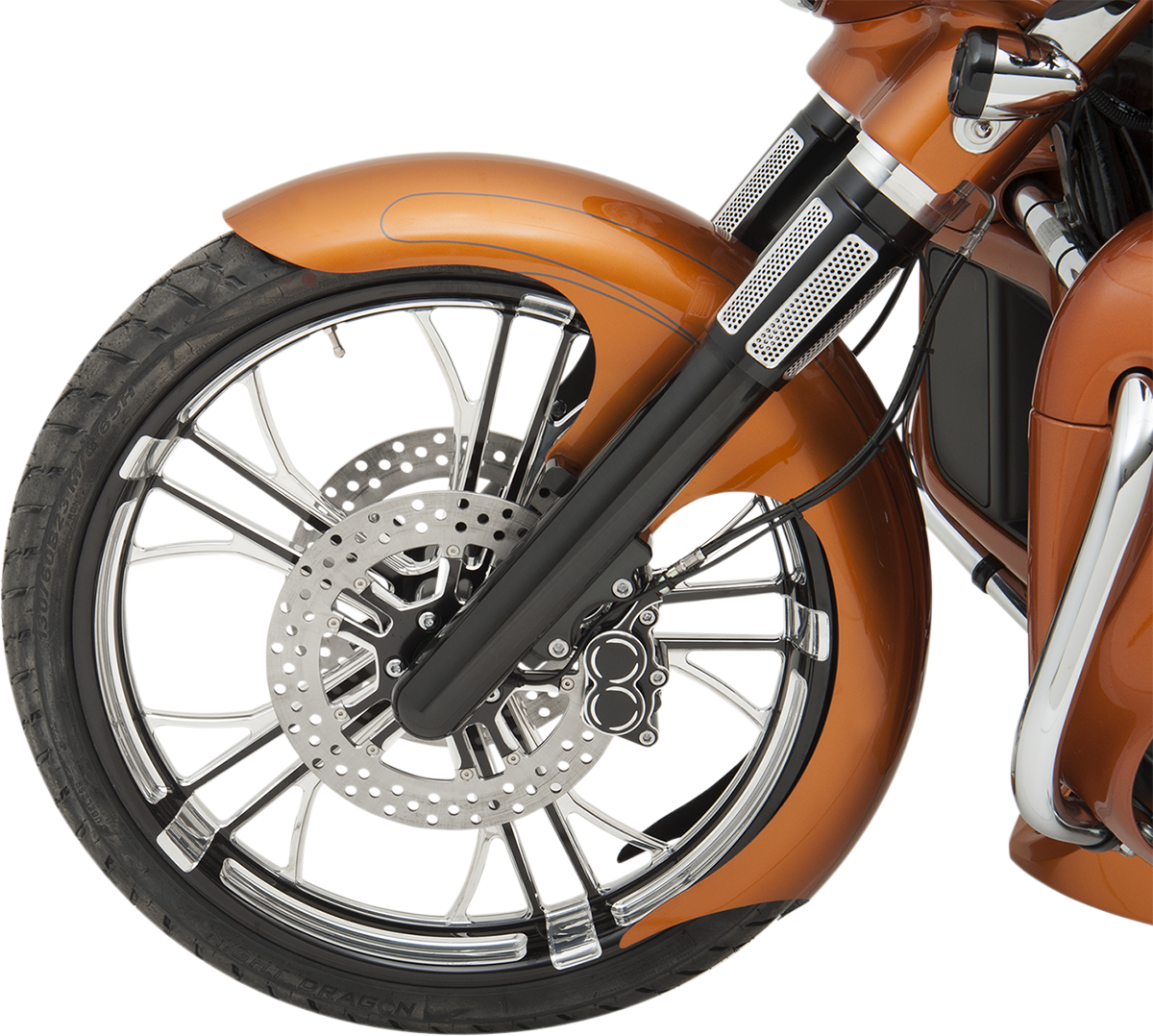 Talon Front Fender - 23" Wheel - With Satin Adapters - HD Touring/Trike