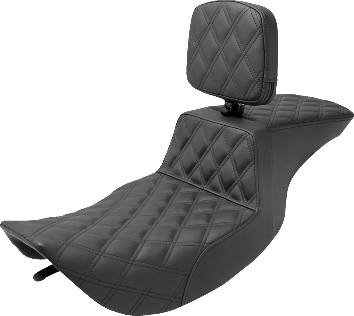 Tour Step-Up Seat - Rider Backrest - Full Lattice Stitch - FLHR/FLHX '97-'07
