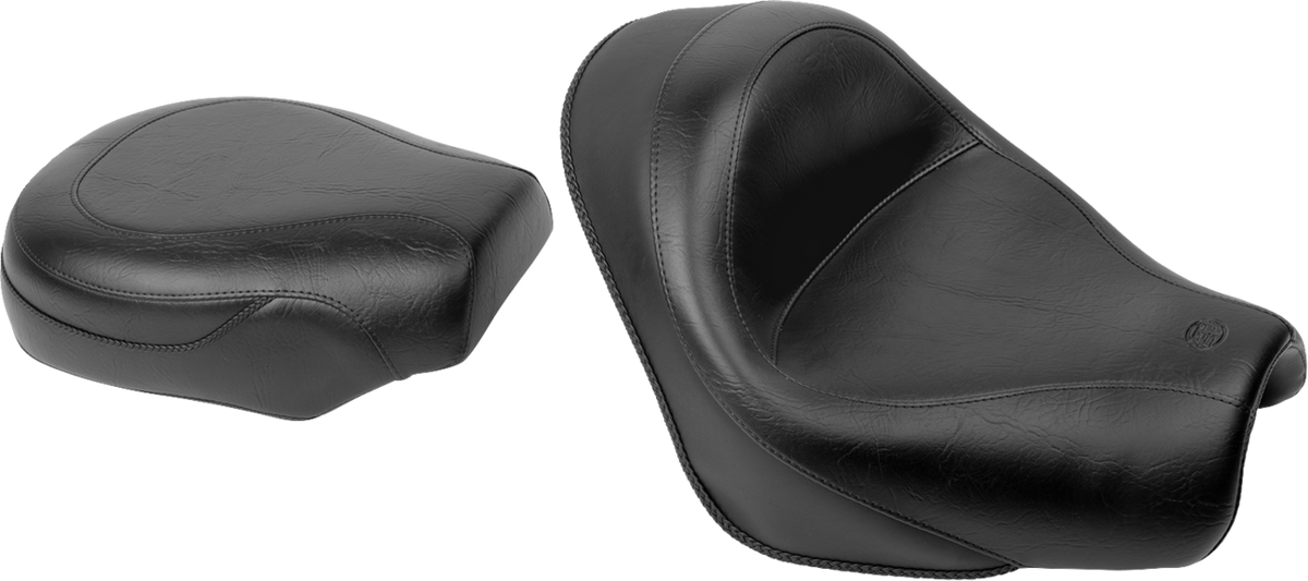 Seat - Vintage - Wide - Touring - Without Driver Backrest - Two-Piece - Smooth - Black