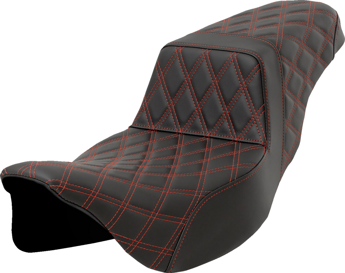 Step-Up Seat - Lattice Stitch - Red Stitch - Extended Reach - FLH/FLT '08-'23