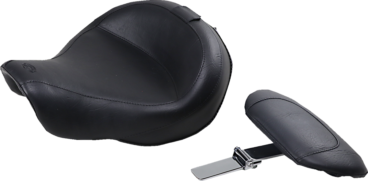 Wide Solo Seat - With Backrest - Vintage - Black - Smooth - FXD '06-'17