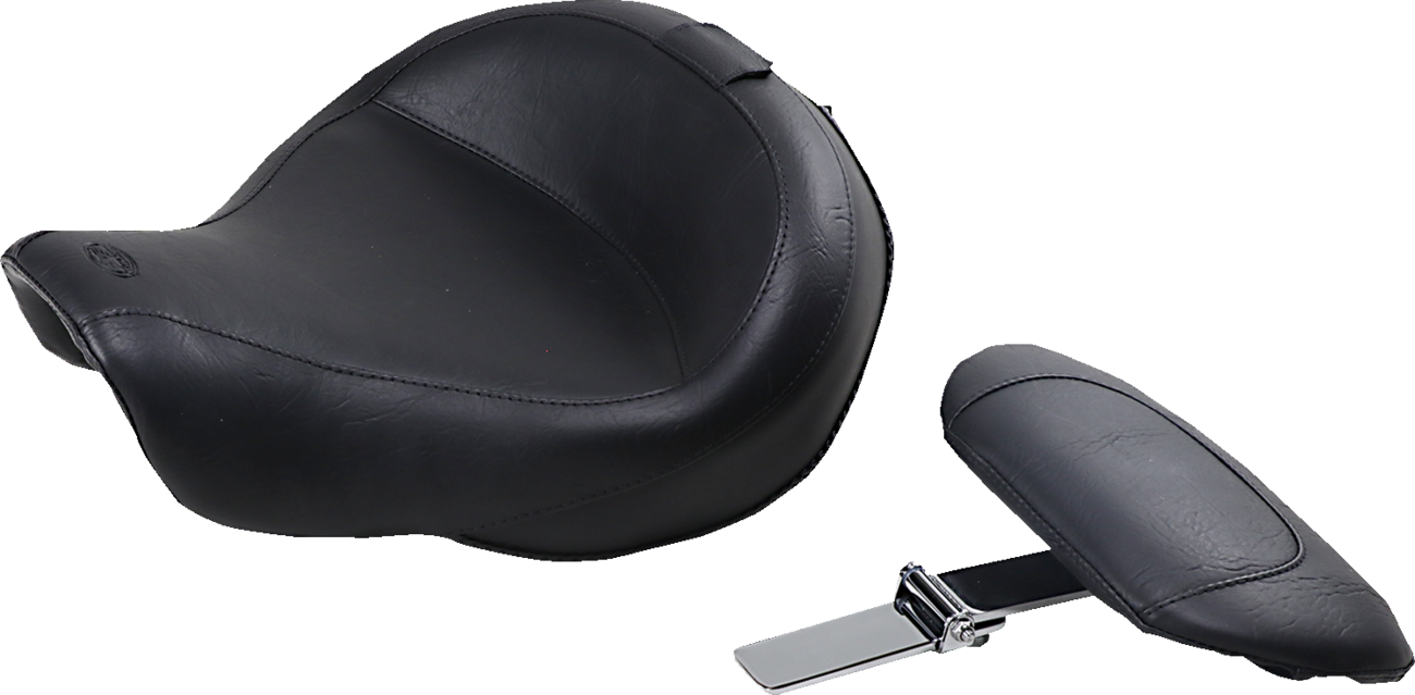 Wide Solo Seat - With Backrest - Vintage - Black - Smooth - FXD '06-'17