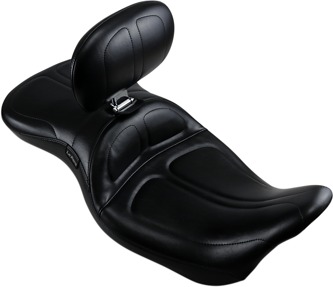 Maverick Seat - With Backrest - Stitched - Black - FL '08-'23