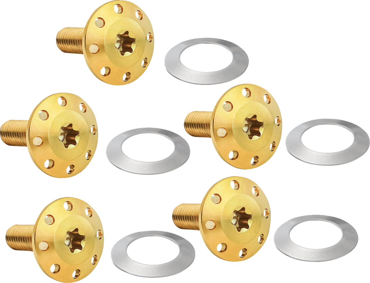 Bolt Kit - Holeshot/Front/Floating/Brake Rotor - Spoke Mount - Gold - 5 Pack