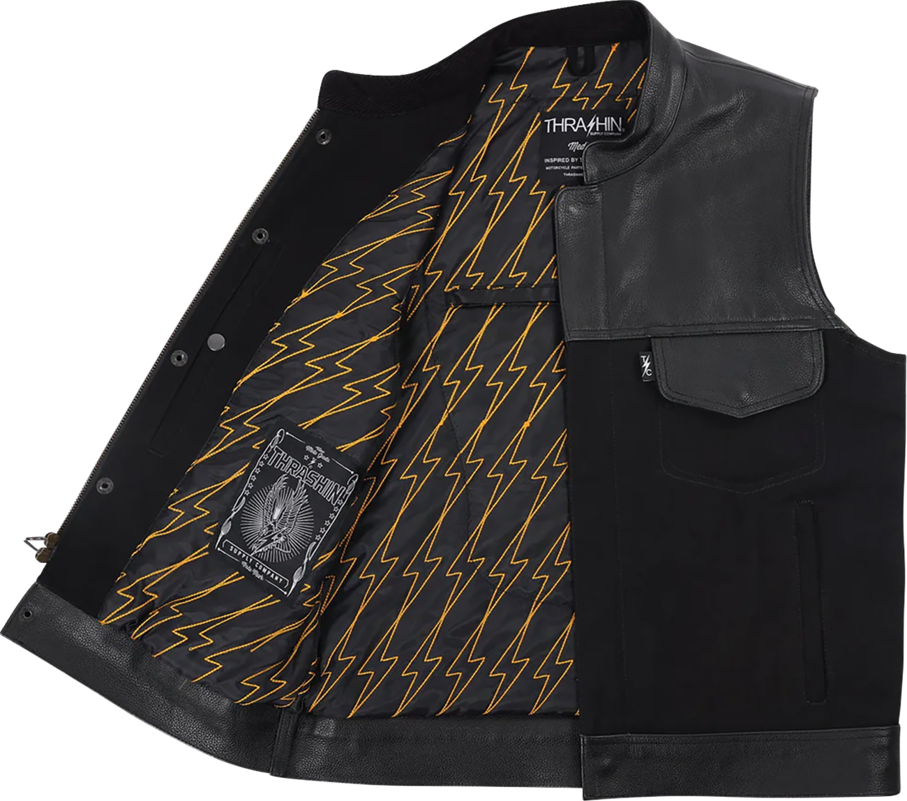 Kanan Leather/Denim Riding Vest