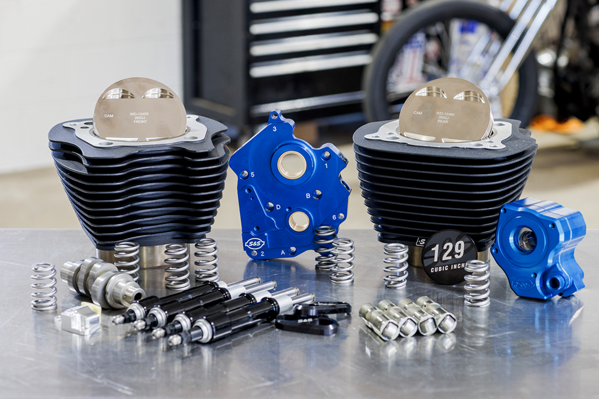 129" Power Package Engine Performance Kit - Chain Drive - Oil Cooled - Non-Highlighted Fins - M8